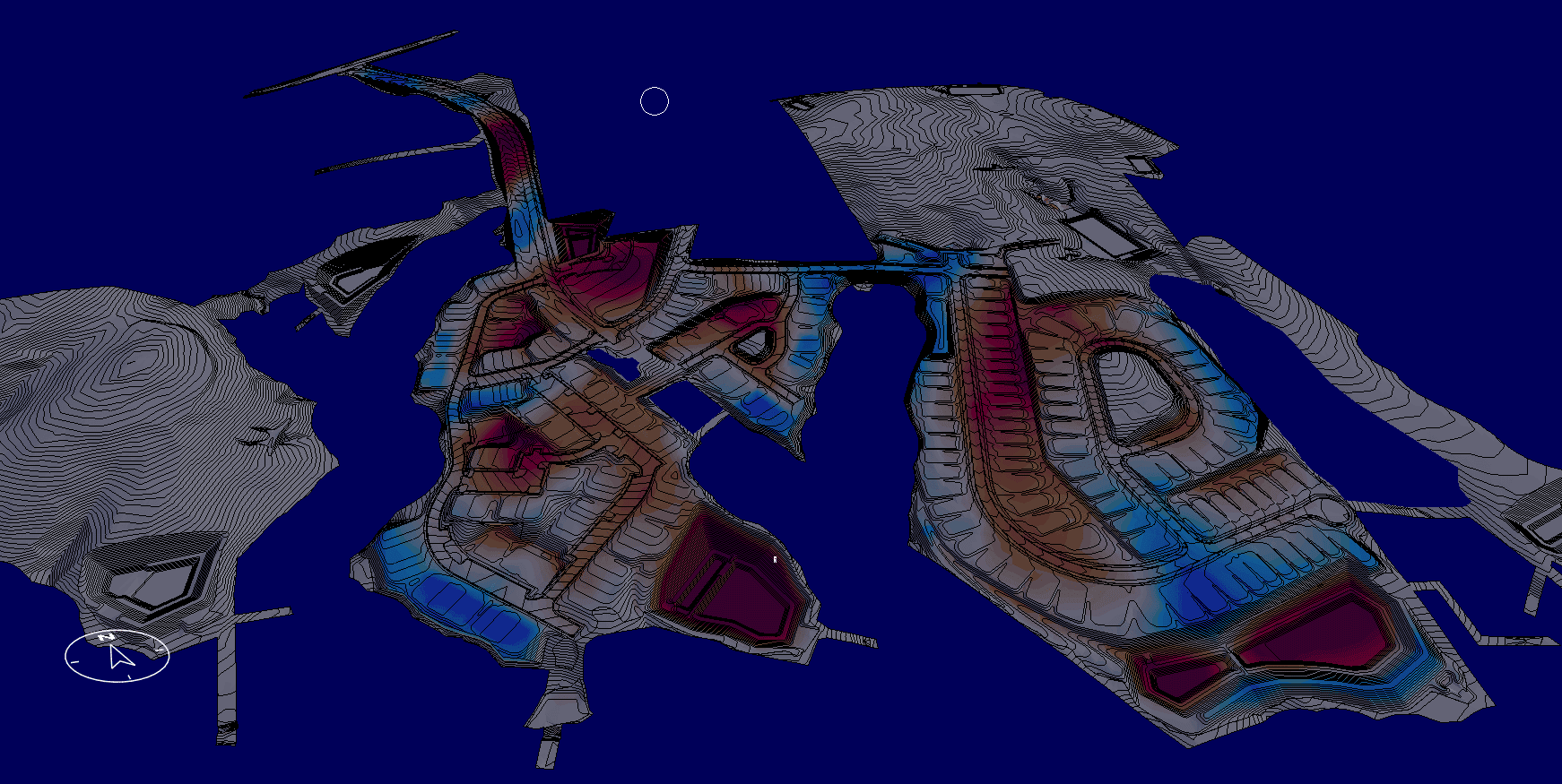 Modelo de movimiento de tierras en 3D de Avalon